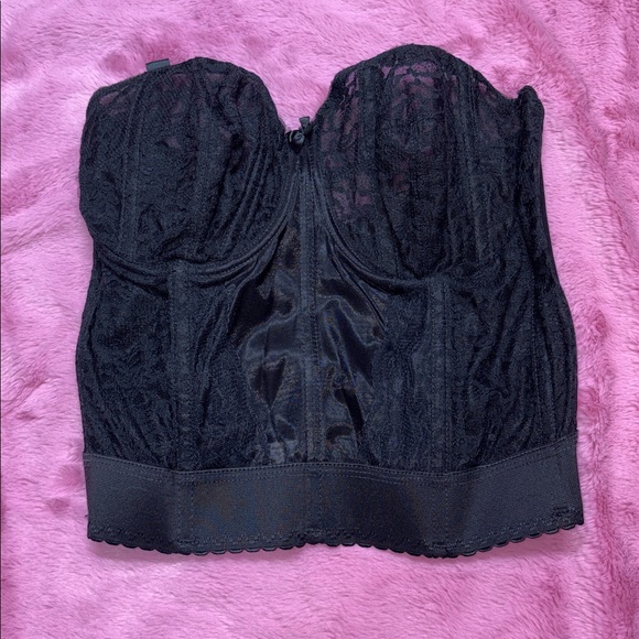 Goddess Other - Vintage Goddess Bustier Black Lace 60s/70s Corset Bra
